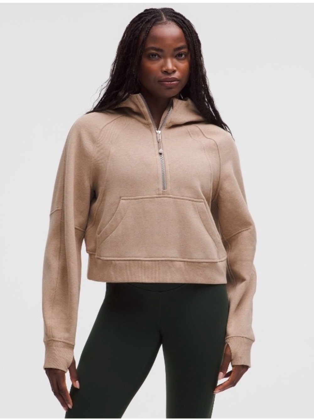 Scuba Oversized Half-Zip Hoodie - Heathered Nutmeg XS/S